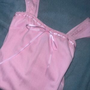 Square Neck Ribbon Mini Dress